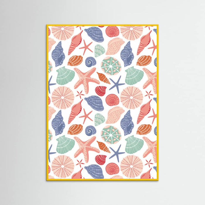 Seashells and Starfish - White Poster – poster and art print