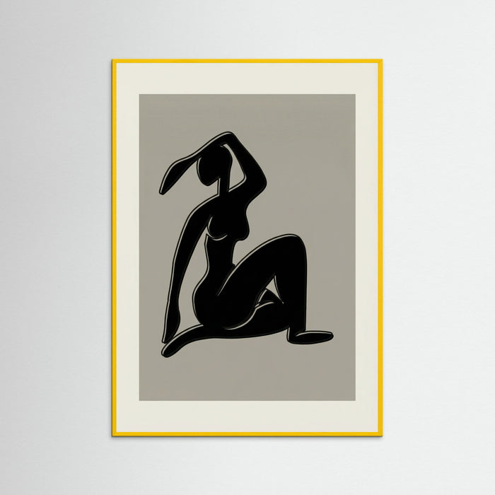 Yellow Wood Seated Cutout Form