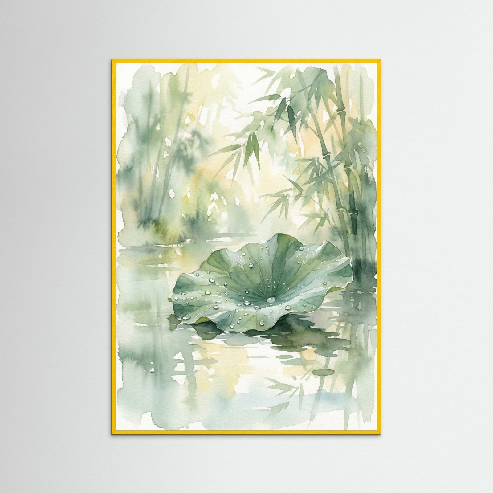 Yellow Wood Serene Water Lilies