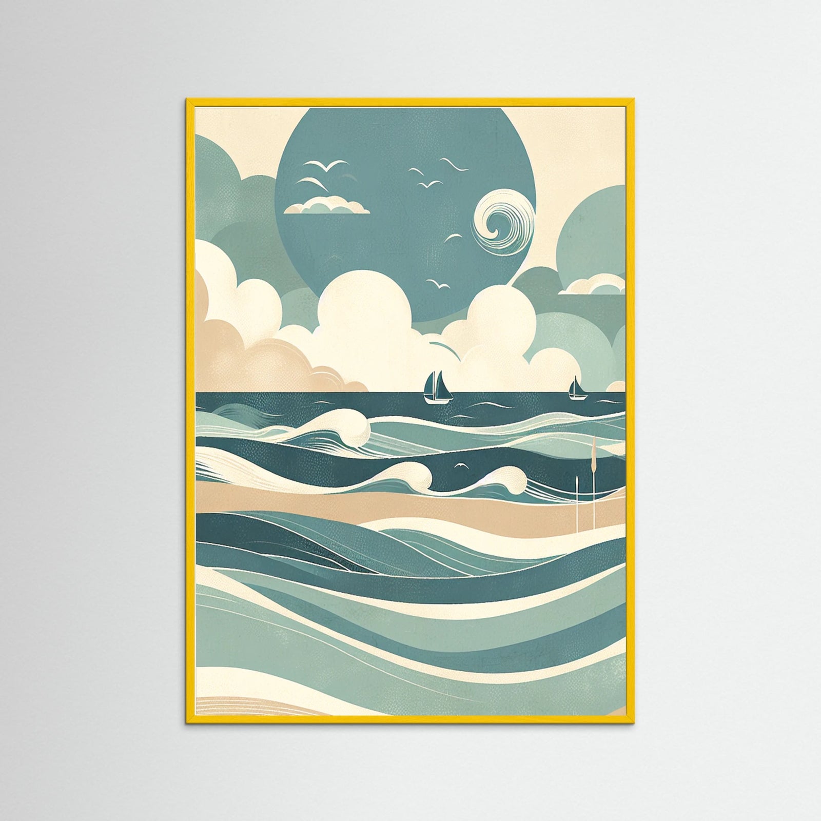 Yellow Wood Serene Waves