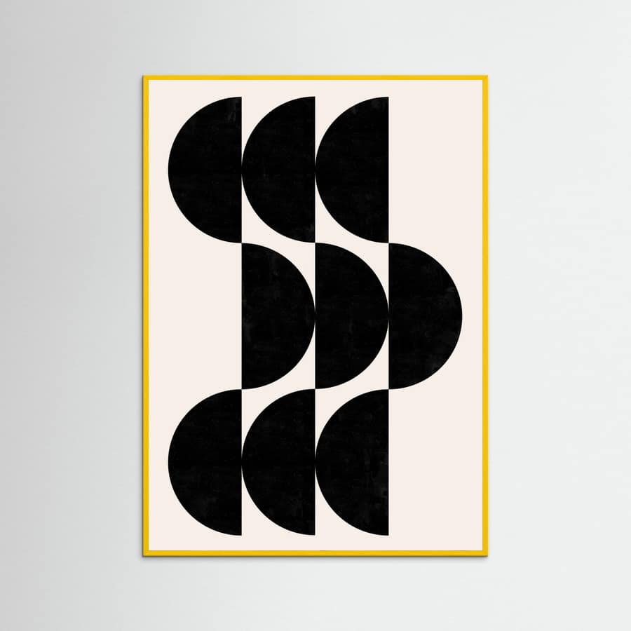 Yellow Wood Shape By Cats and Dotz 30 X 42 Inches Textured Black Poster