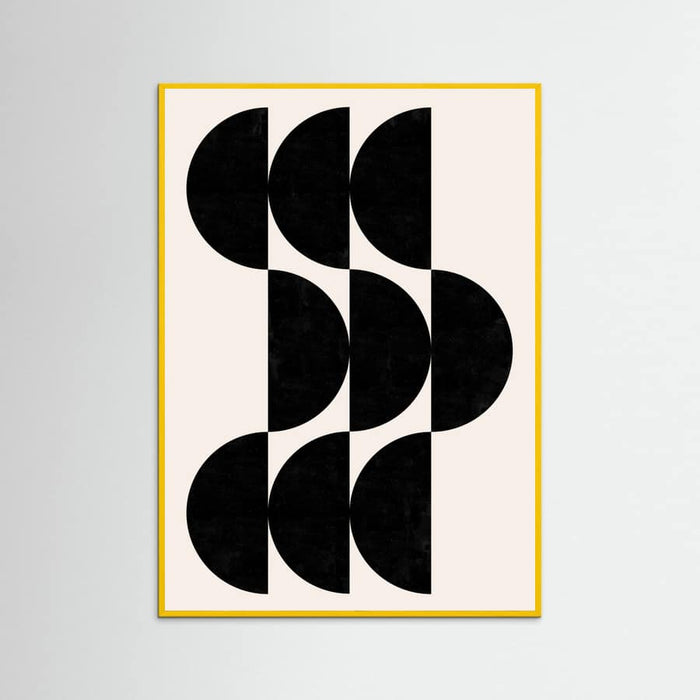 Yellow Wood Shape By Cats and Dotz 30 X 42 Inches Textured Black Poster