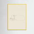 Yellow Wood Slumbering Feline Grace