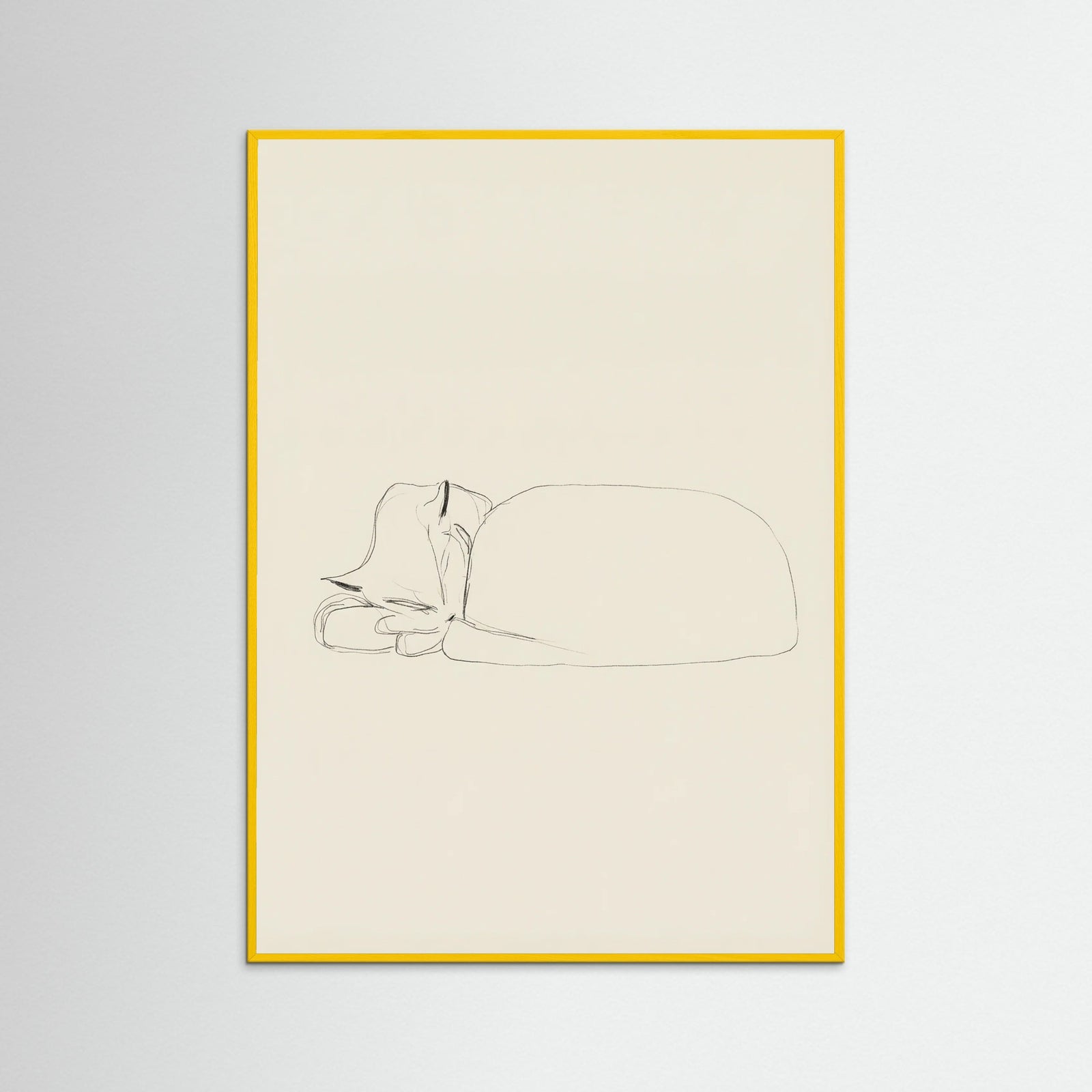 Yellow Wood Slumbering Feline Grace