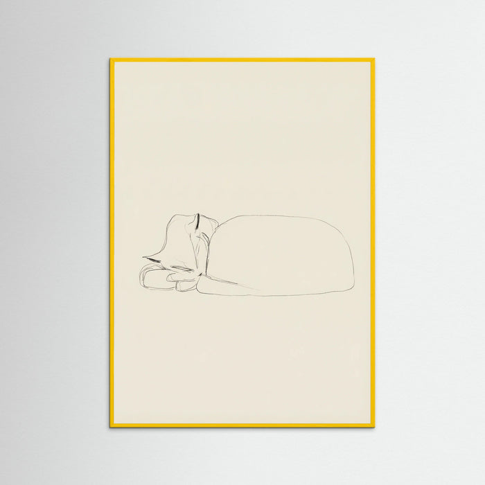 Yellow Wood Slumbering Feline Grace