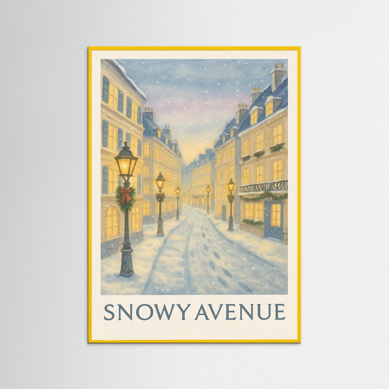 Yellow Wood Snowy Avenue