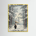 Yellow Wood Snowy Temple Path
