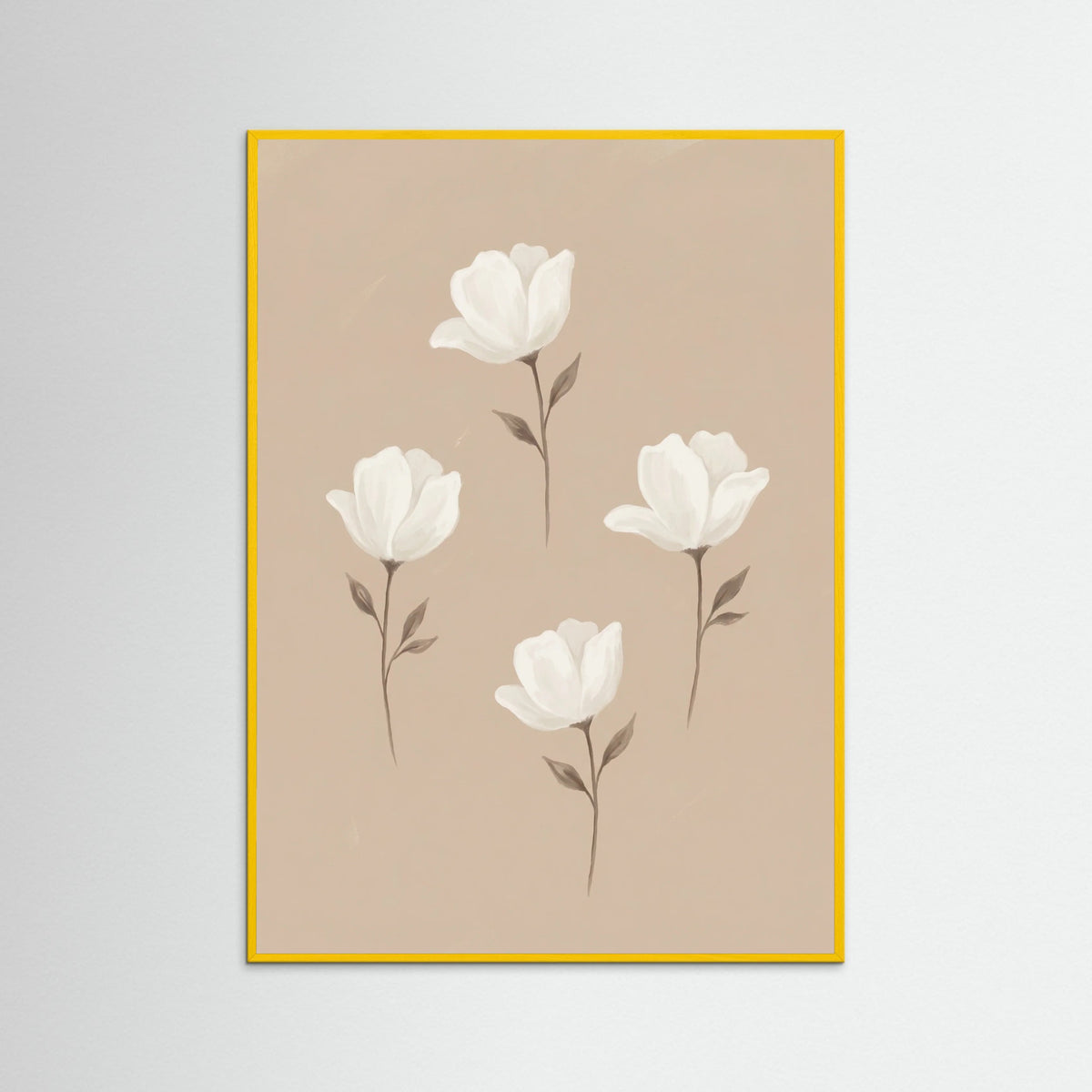 Yellow Wood Soft Floral Arrangement Beige