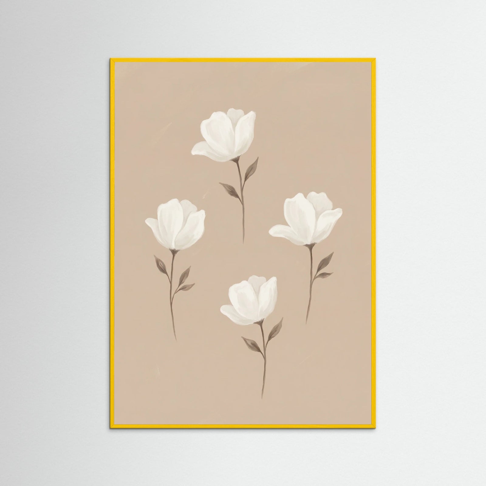Yellow Wood Soft Floral Arrangement Beige