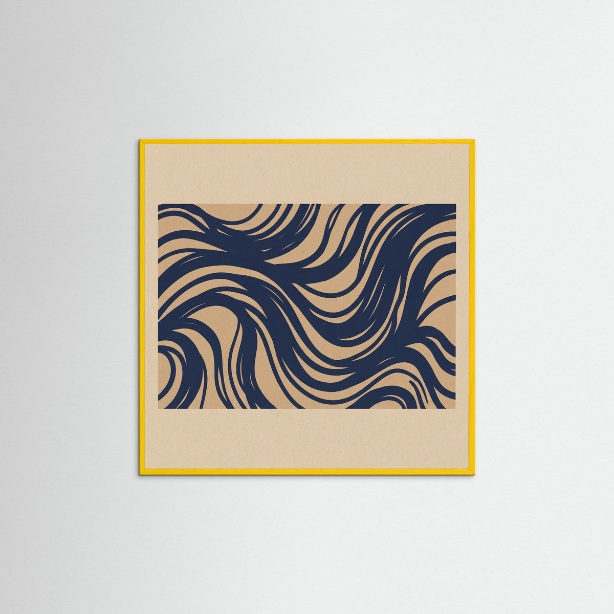 Yellow Wood Square Abstract Currents
