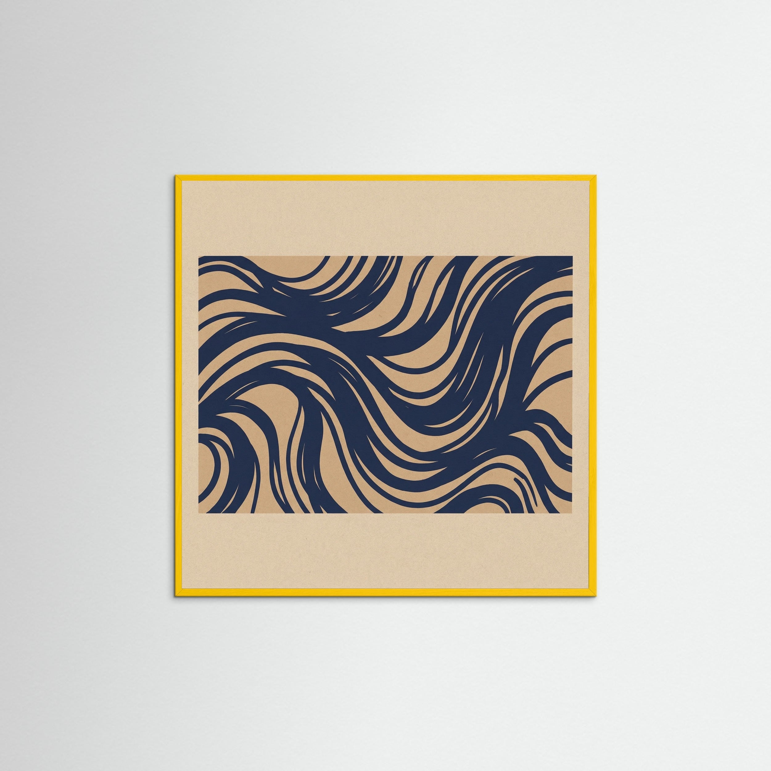 Yellow Wood Square Abstract Currents