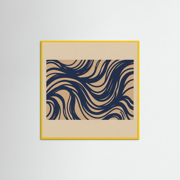 Yellow Wood Square Abstract Currents