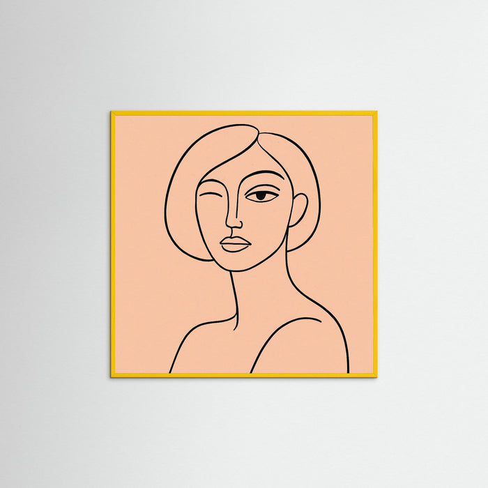 Yellow Wood Square Abstract Eye