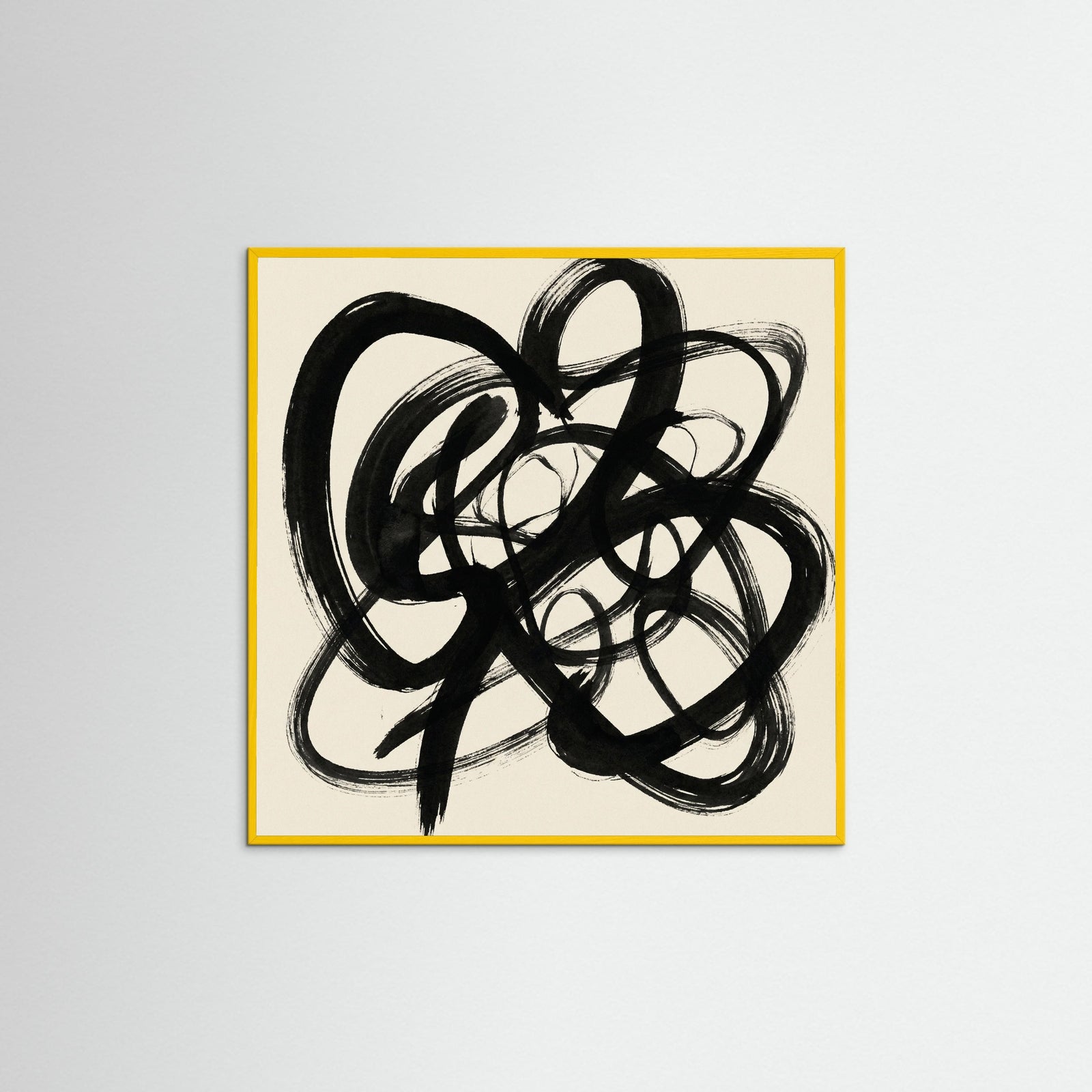 Yellow Wood Square Abstract Gestures