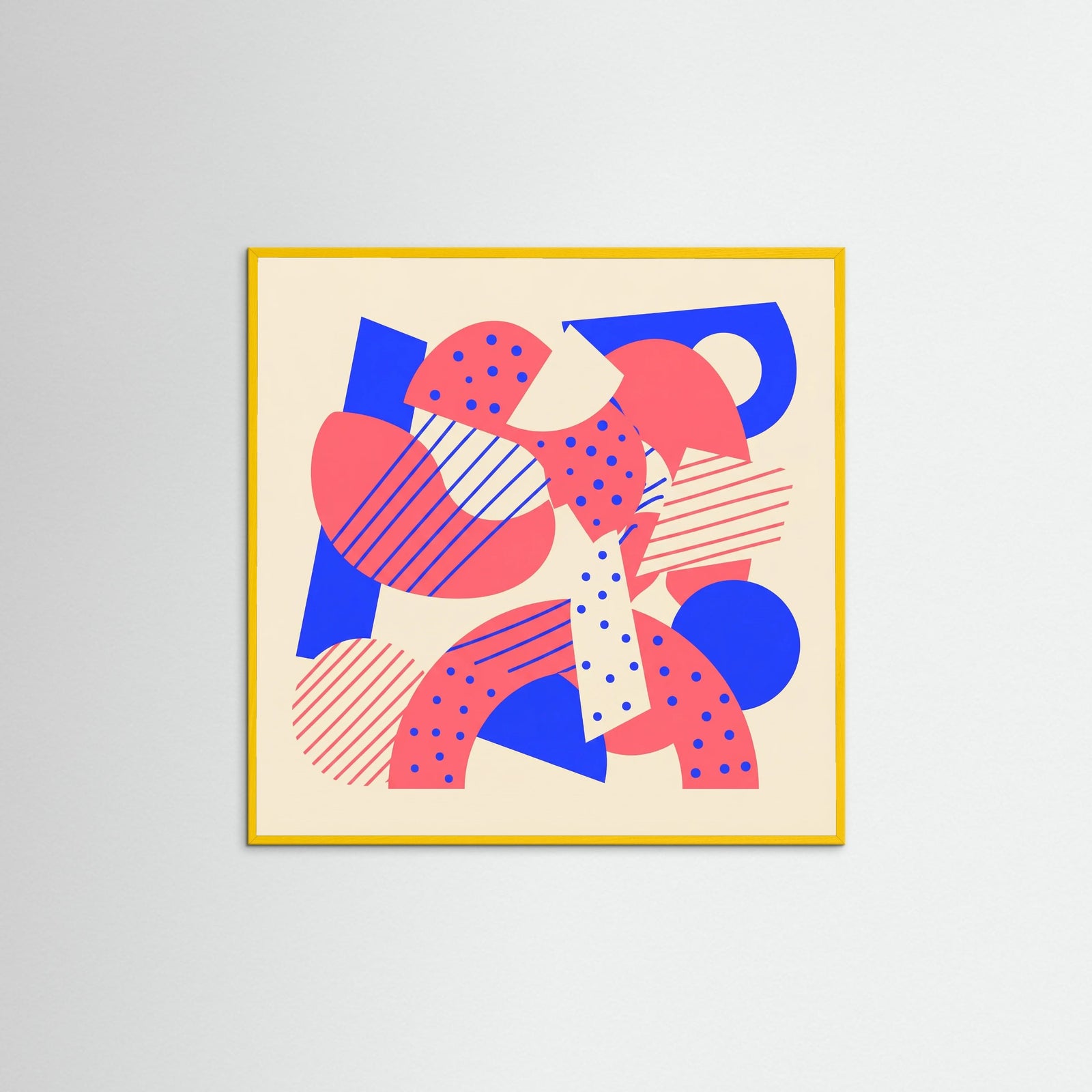 Yellow Wood Square Abstract Playfulness