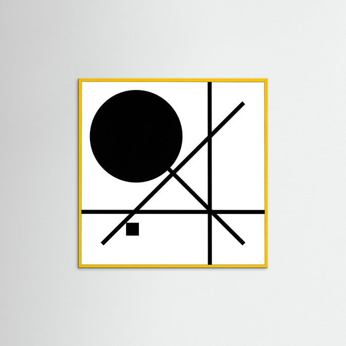 Yellow Wood Square Art Print Beige