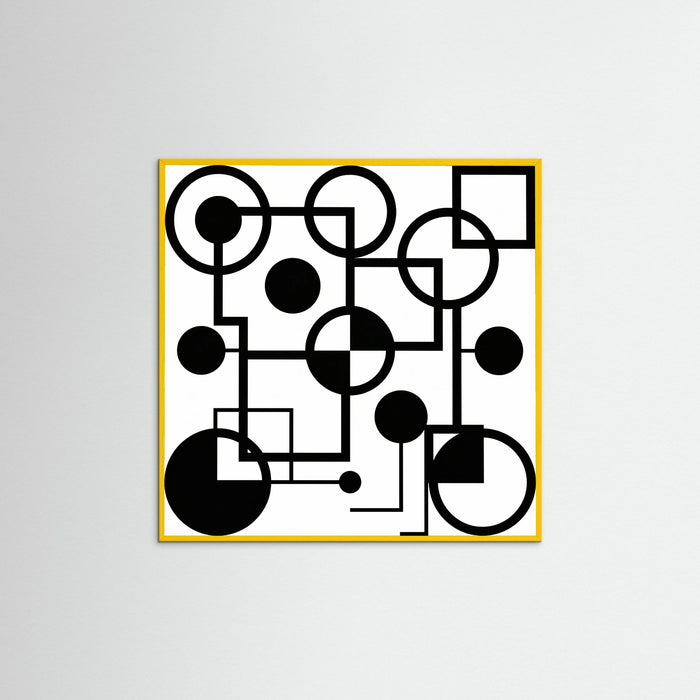 Yellow Wood Square Art Print Beige