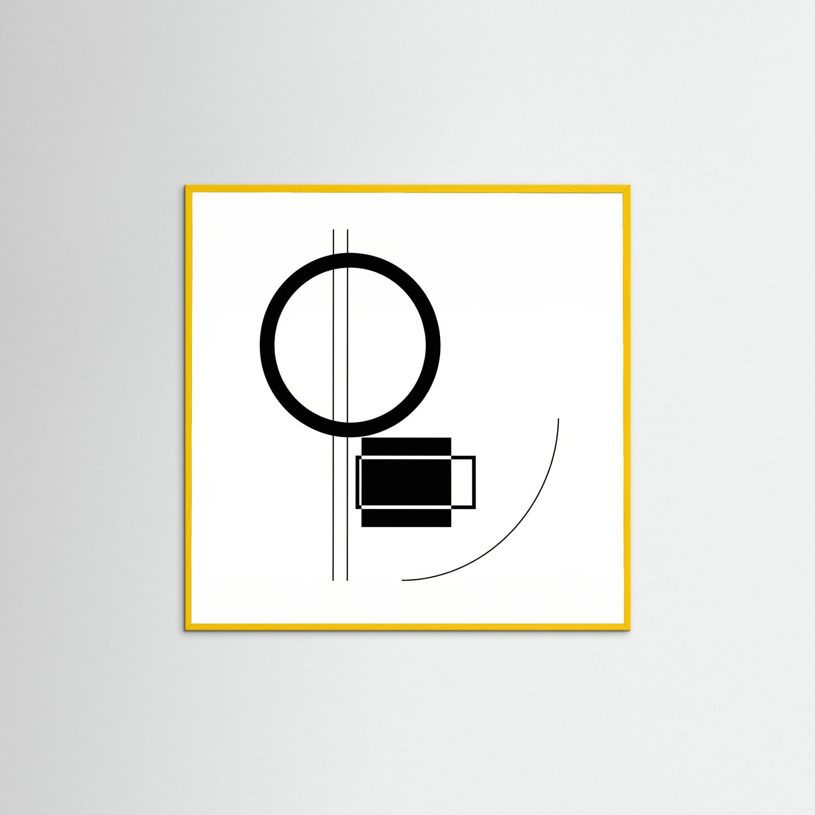 Yellow Wood Square Art Print Beige