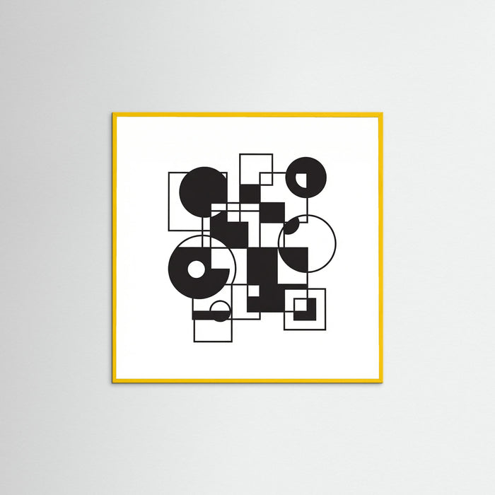 Yellow Wood Square Art Print Beige