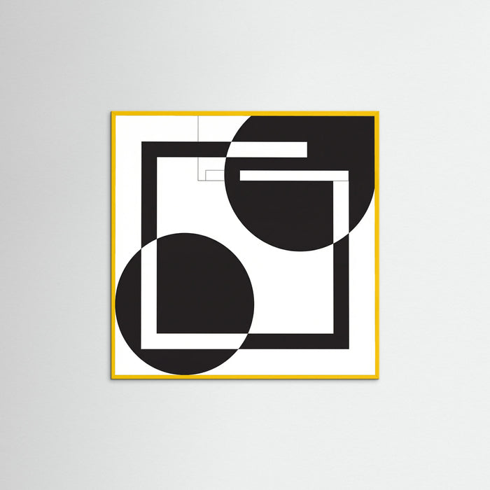 Yellow Wood Square Art Print Beige