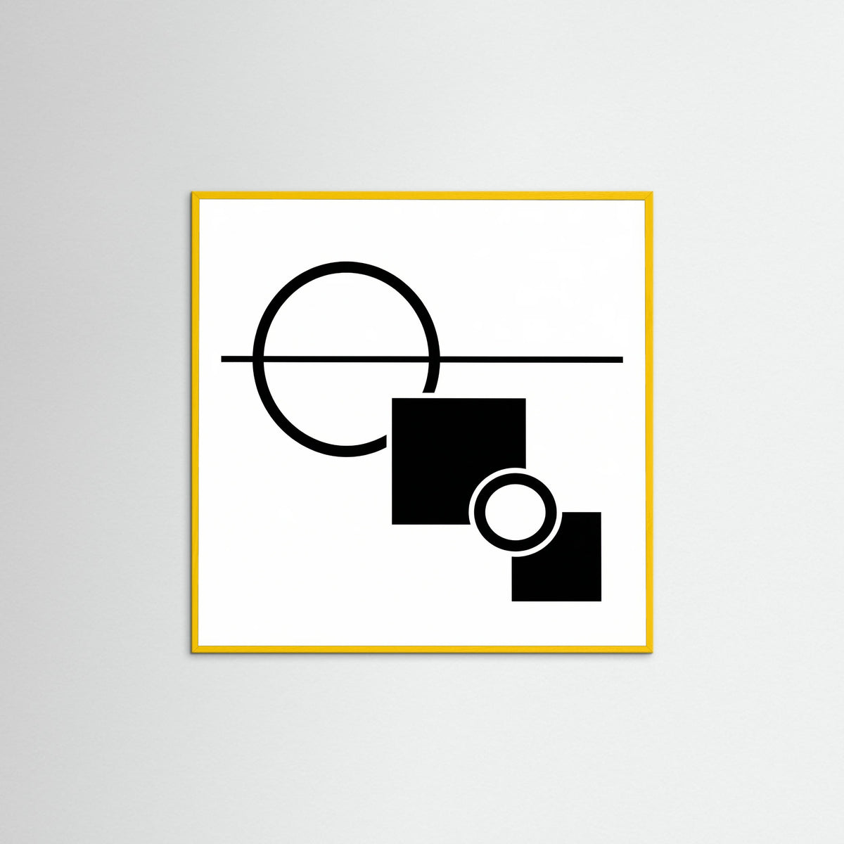 Yellow Wood Square Art Print Beige