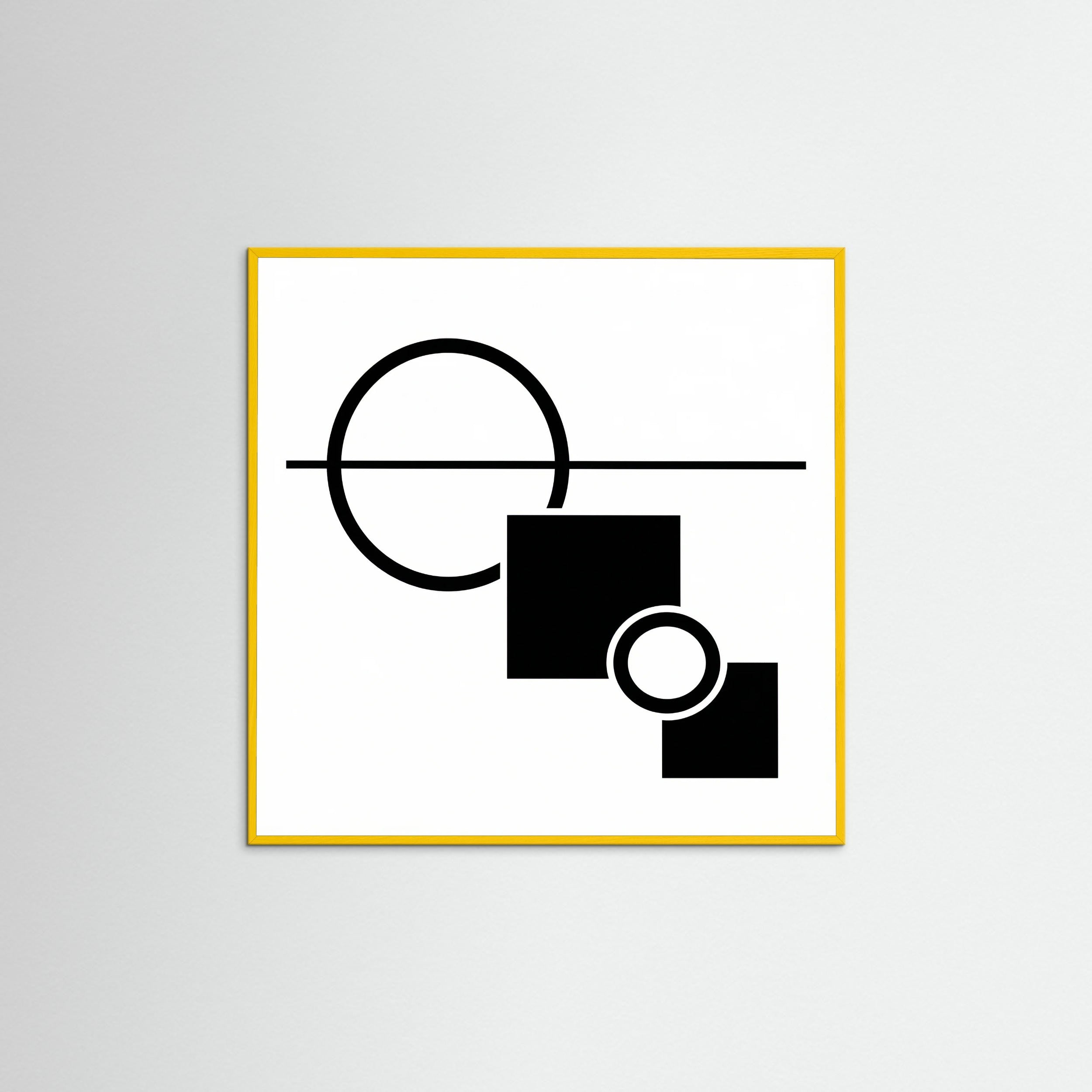 Yellow Wood Square Art Print Beige