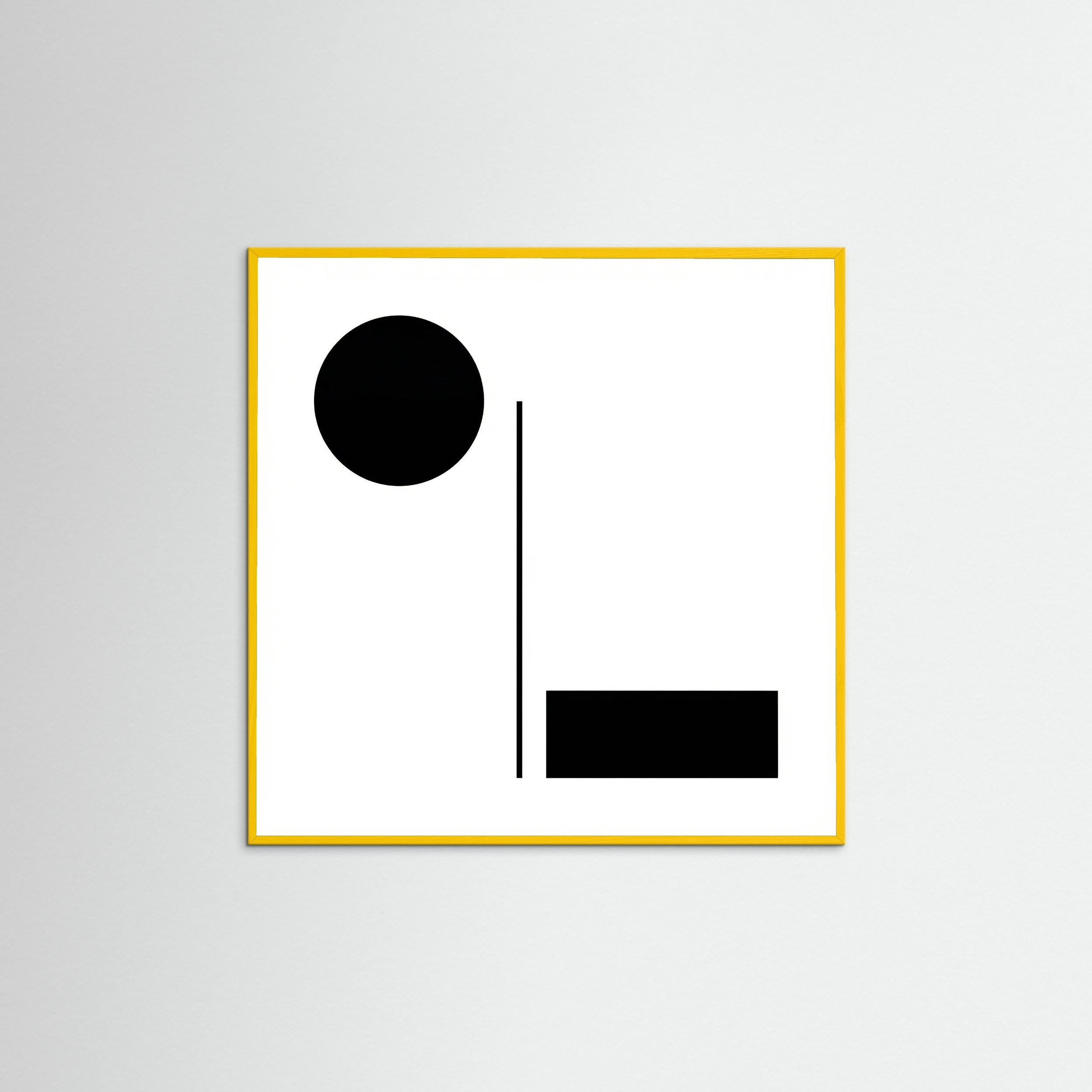 Yellow Wood Square Art Print Beige