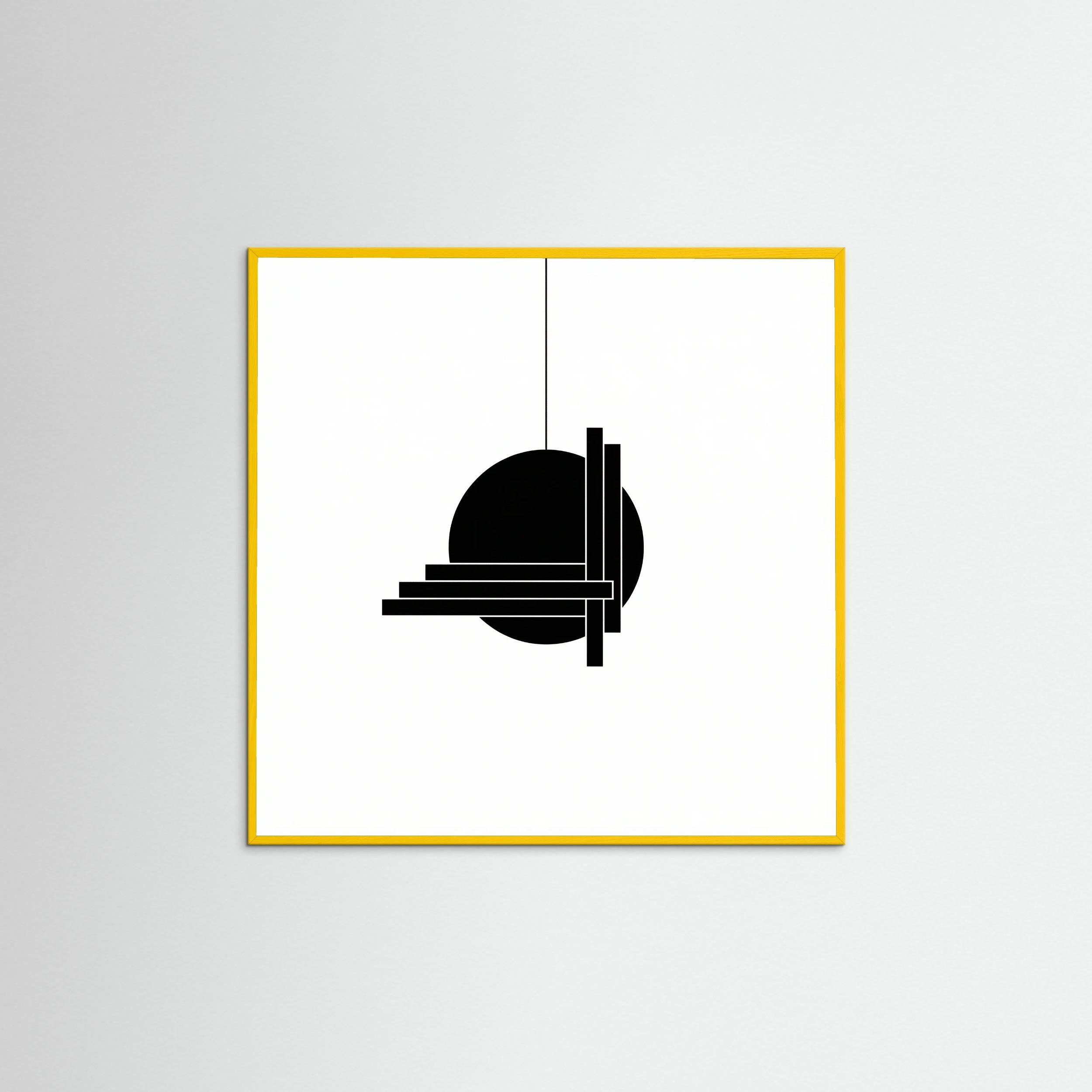 Yellow Wood Square Art Print Beige