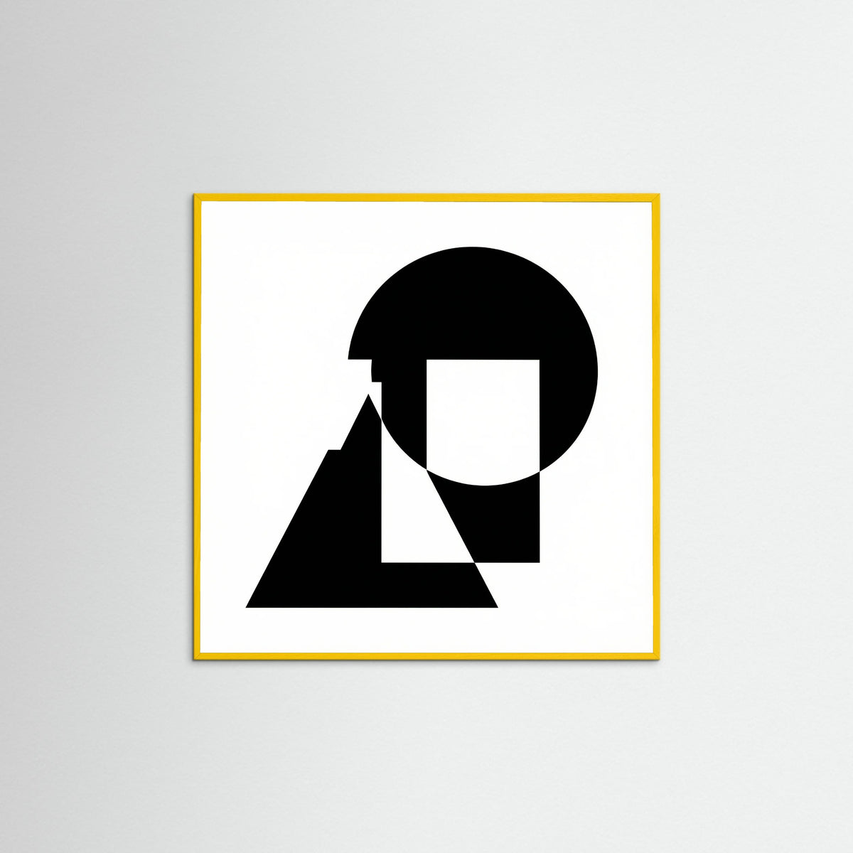 Yellow Wood Square Art Print Beige