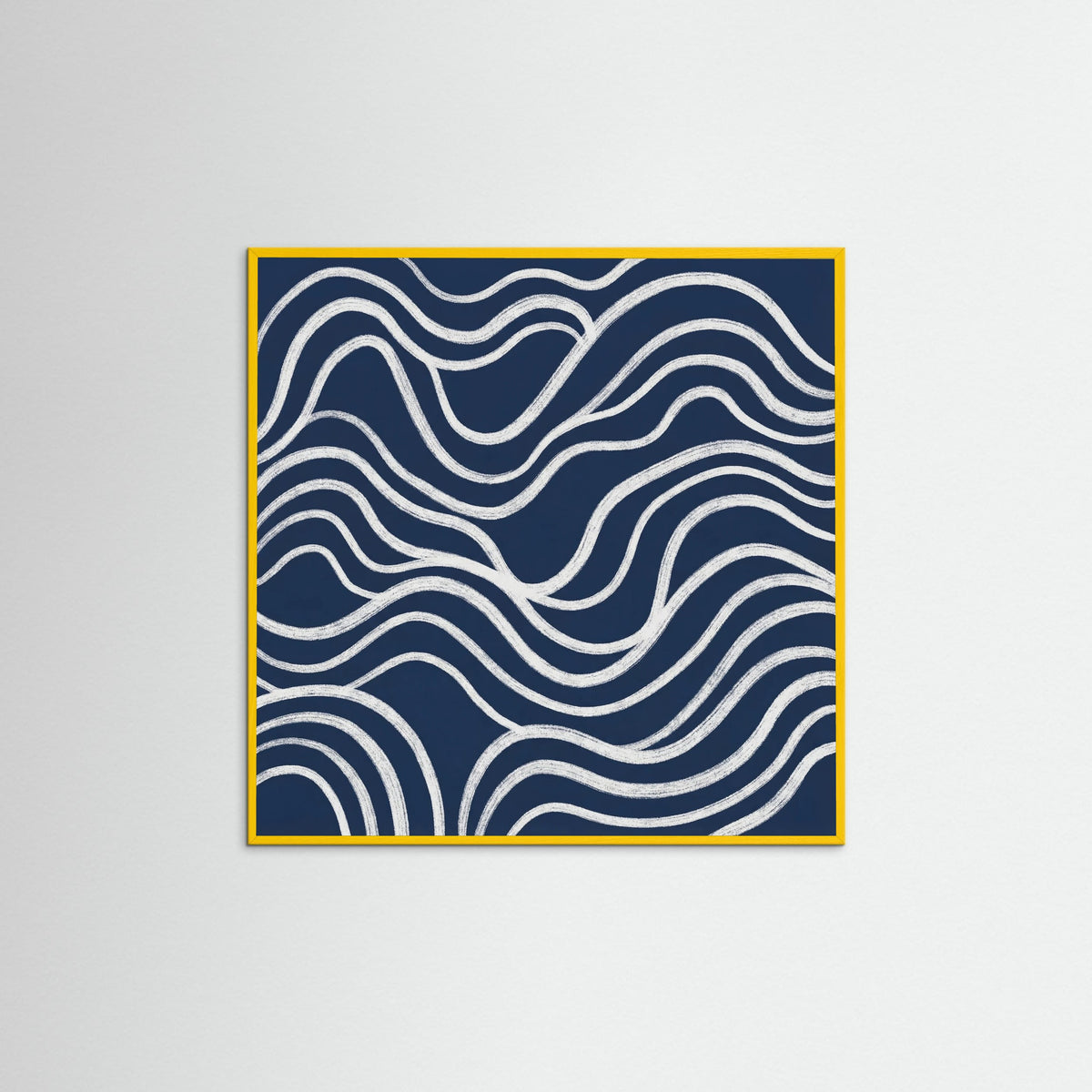 Yellow Wood Square Blue Contours