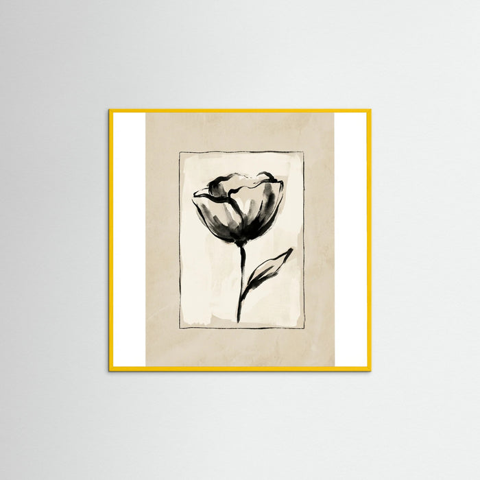 Yellow Wood Square Botanical Sketch