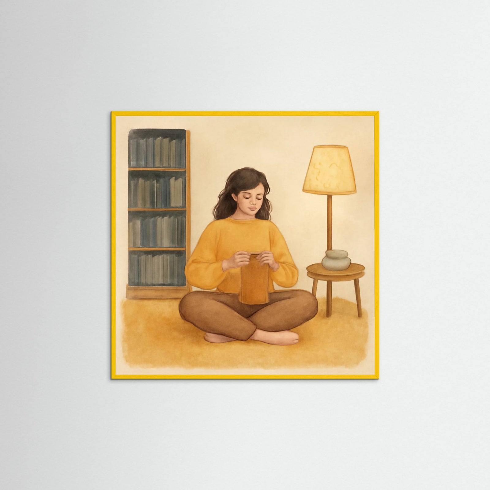Yellow Wood Square Cozy Corner