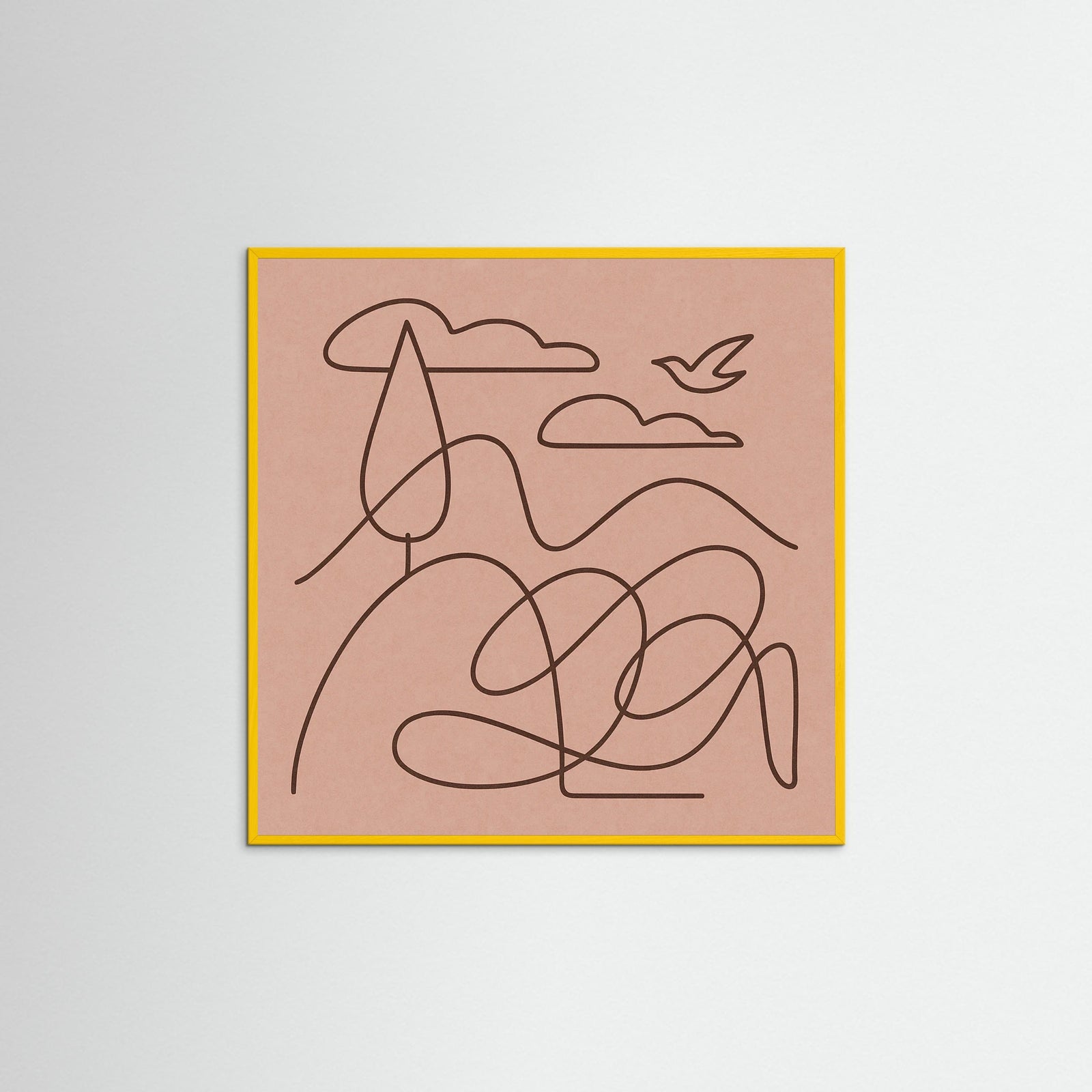 Yellow Wood Square Curved Whispers