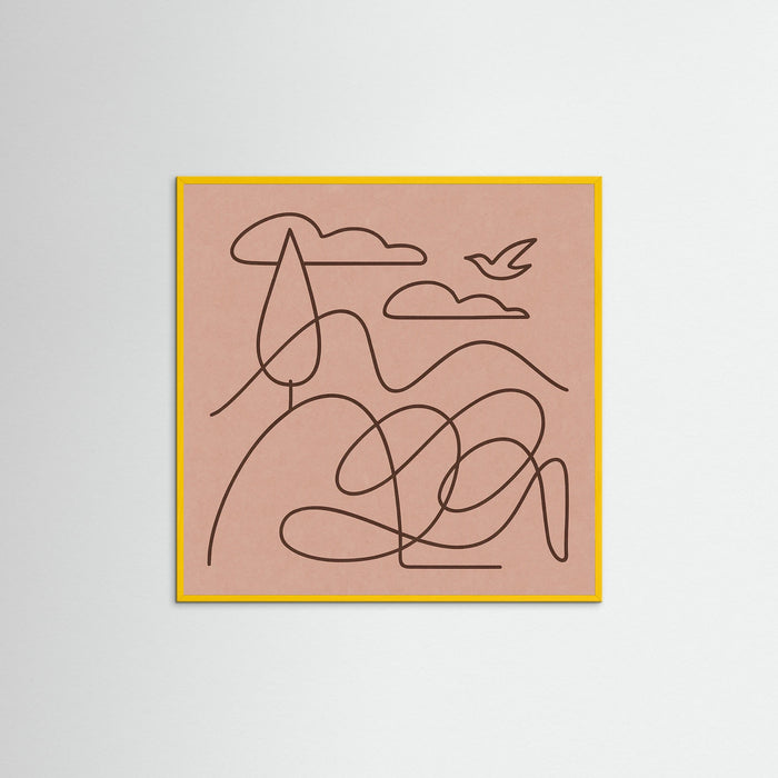 Yellow Wood Square Curved Whispers