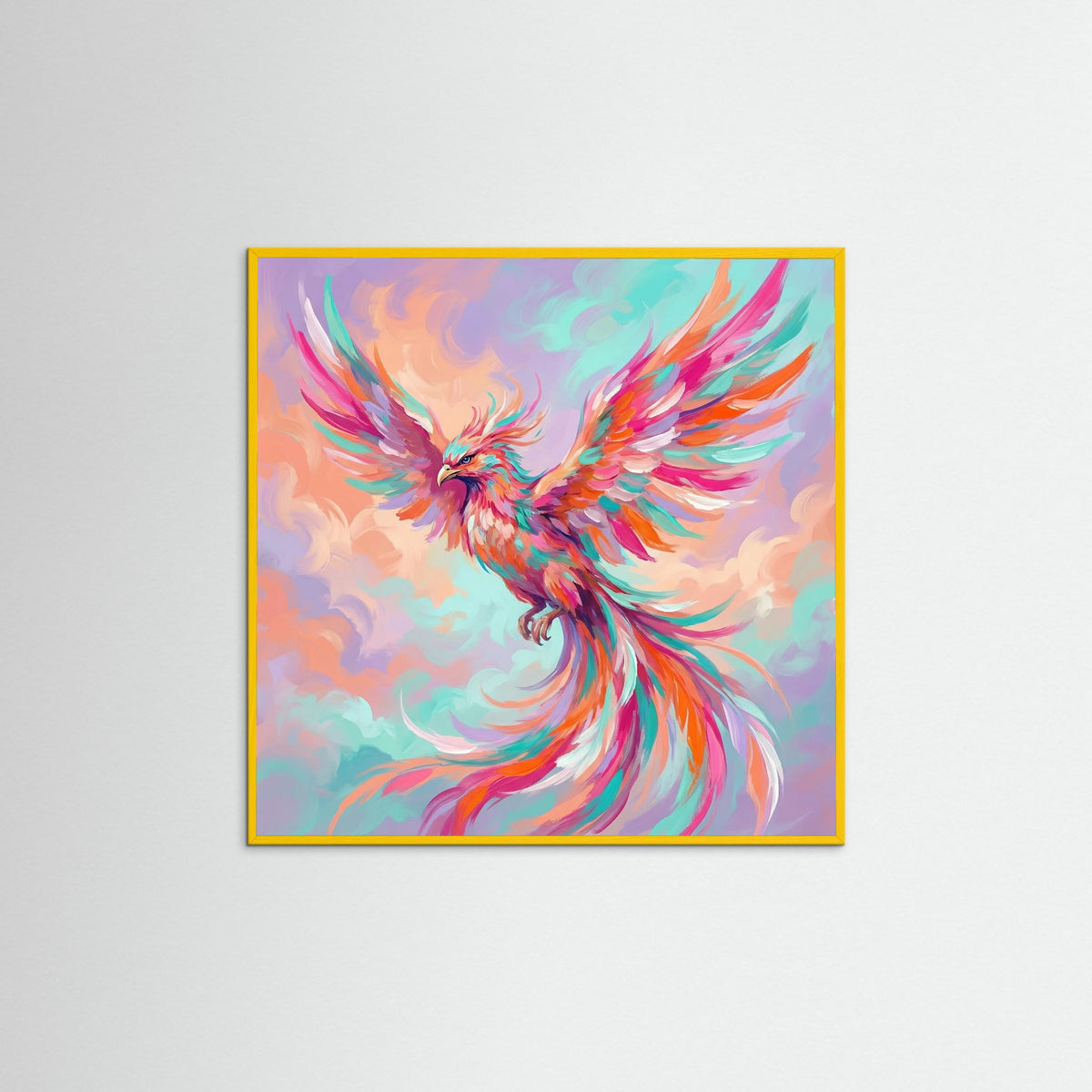 Yellow Wood Square Dreamy Unicorn Spirit