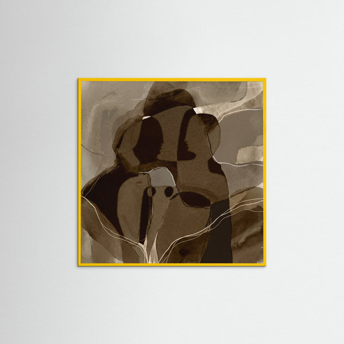 Yellow Wood Square Earthen Silhouettes