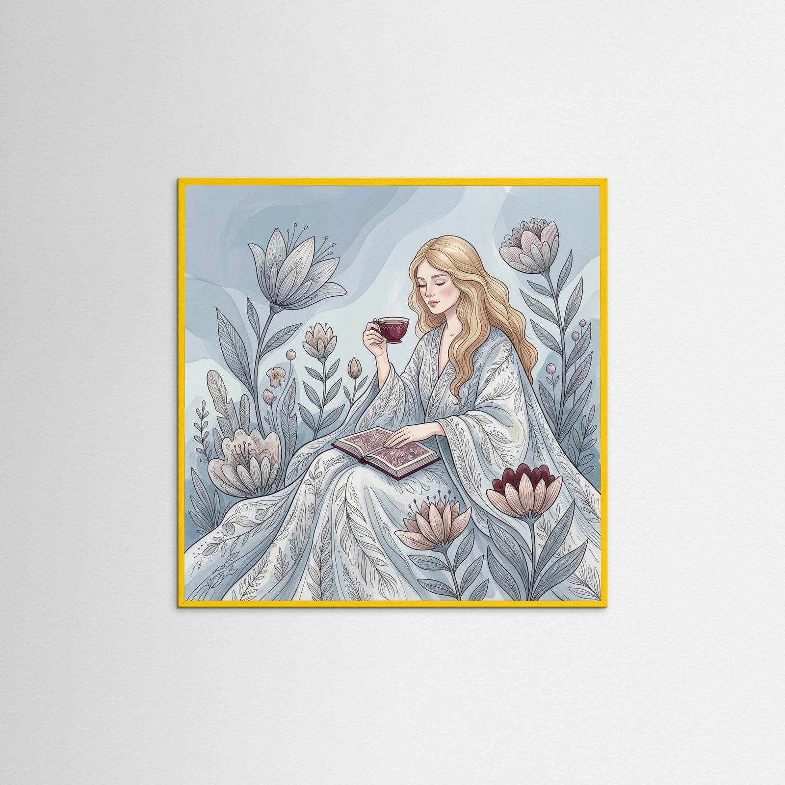 Yellow Wood Square Elegant Reverie