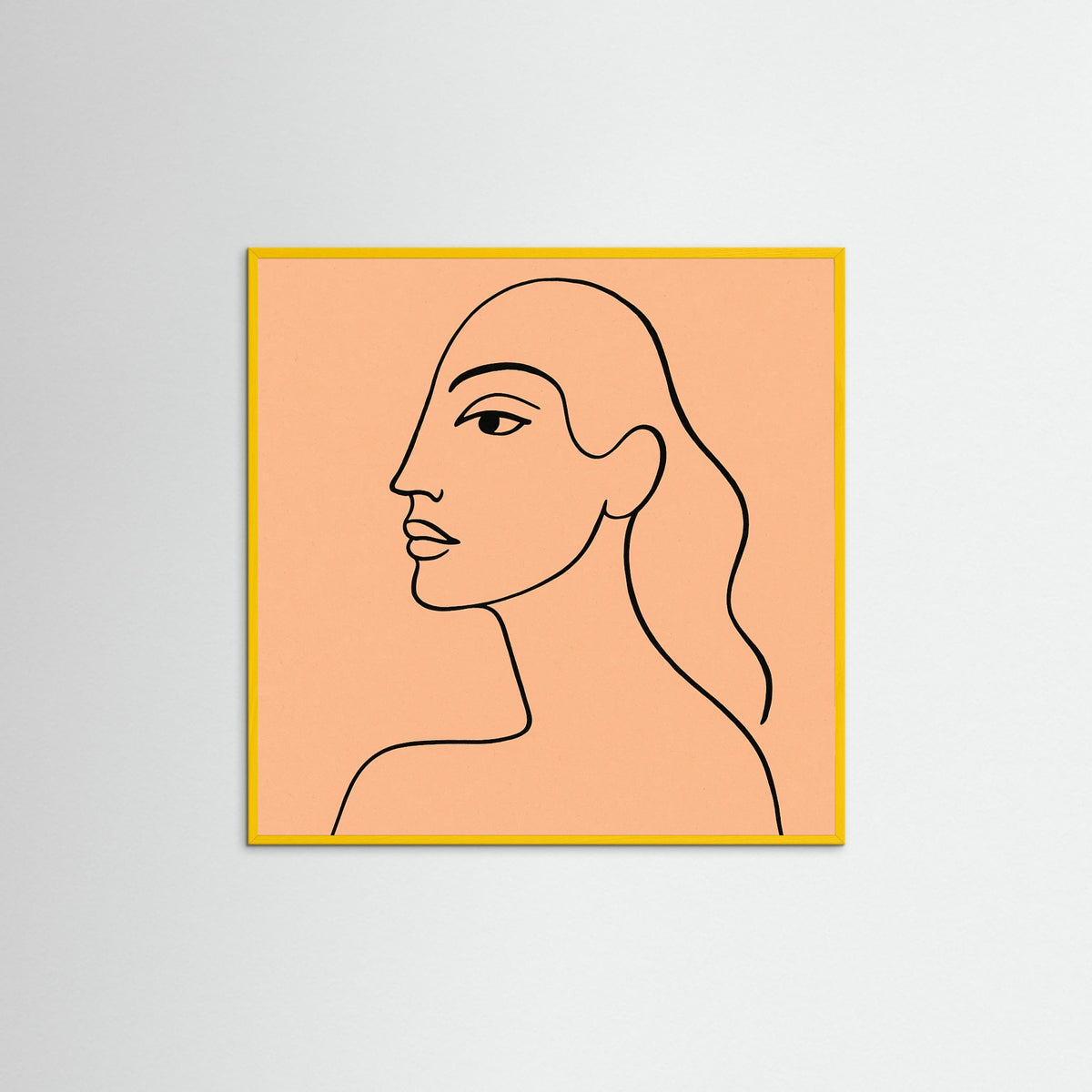 Yellow Wood Square Elegant Silhouette