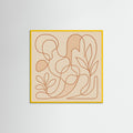 Yellow Wood Square Entwined Faces