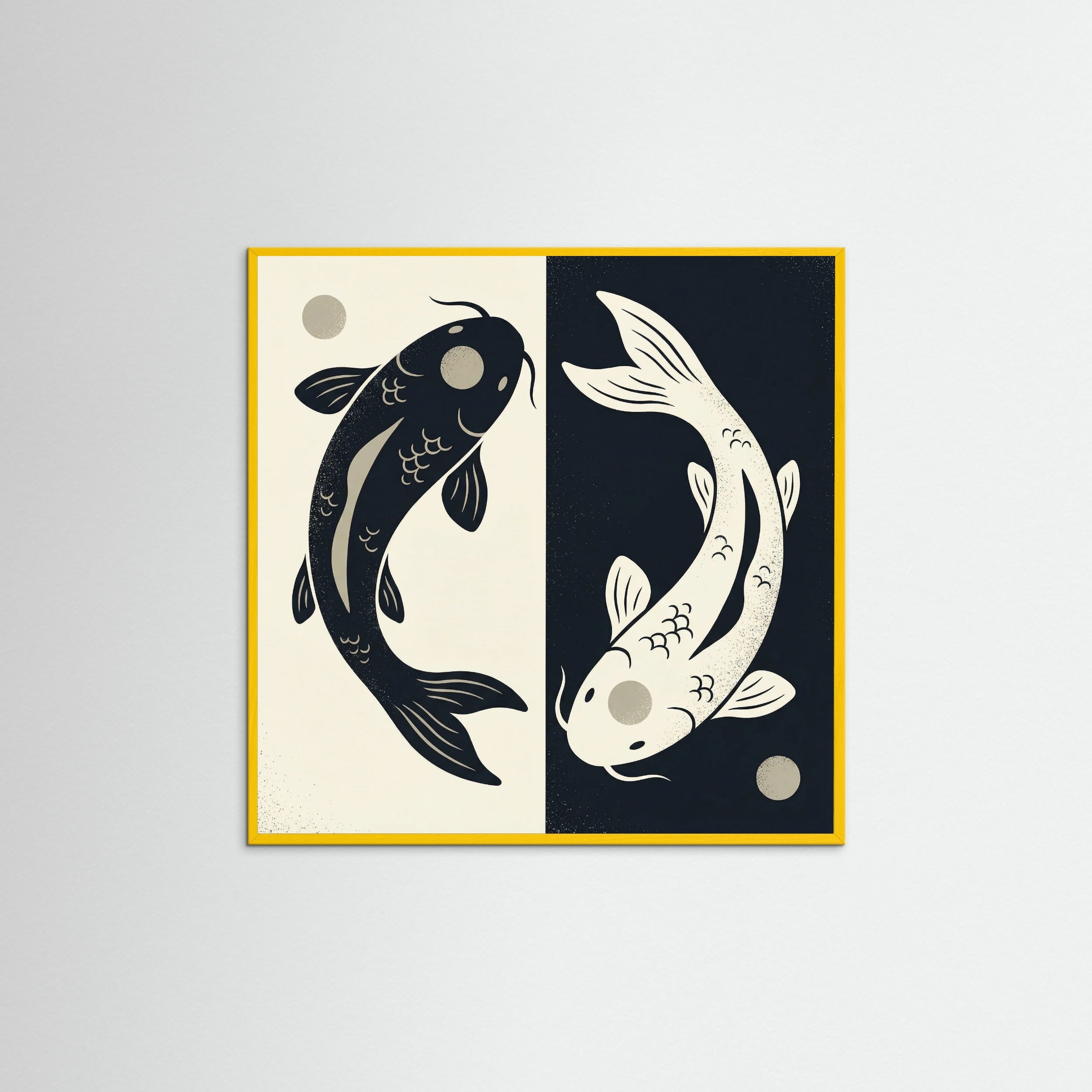 Yellow Wood Square Feline Embrace