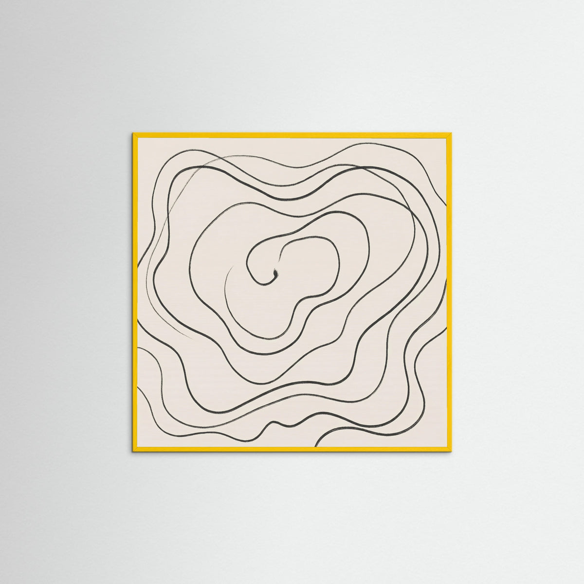 Yellow Wood Square Fluid Traces