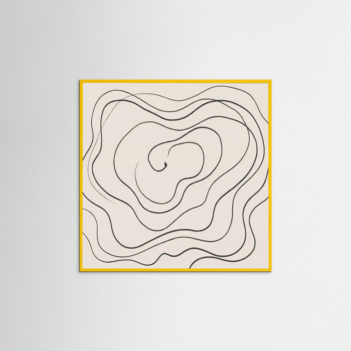 Yellow Wood Square Fluid Traces