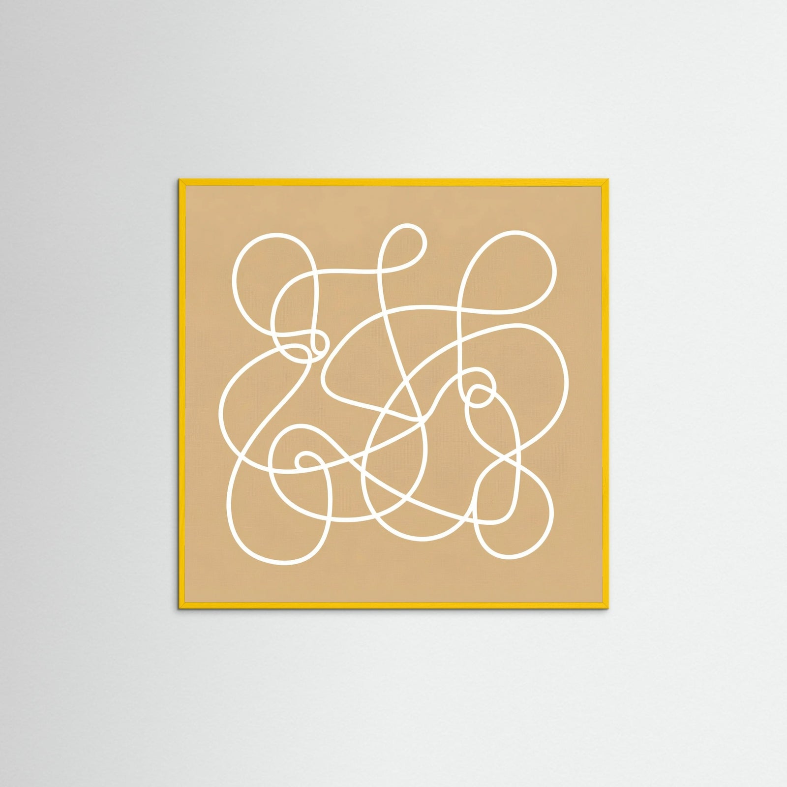 Yellow Wood Square Golden Glyphs