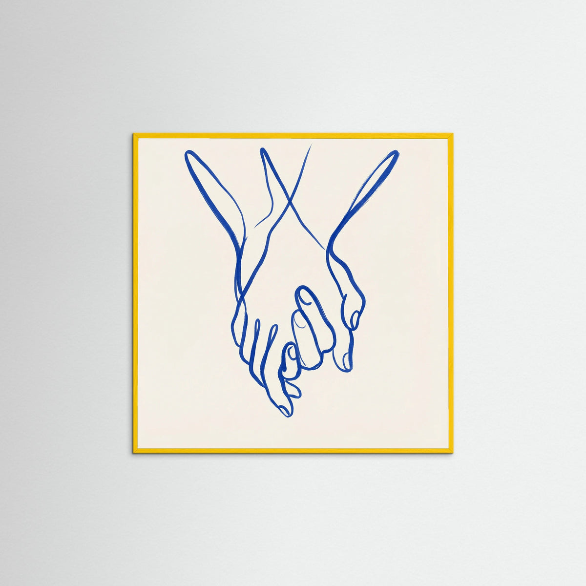 Yellow Wood Square Intertwined Gaze Blue