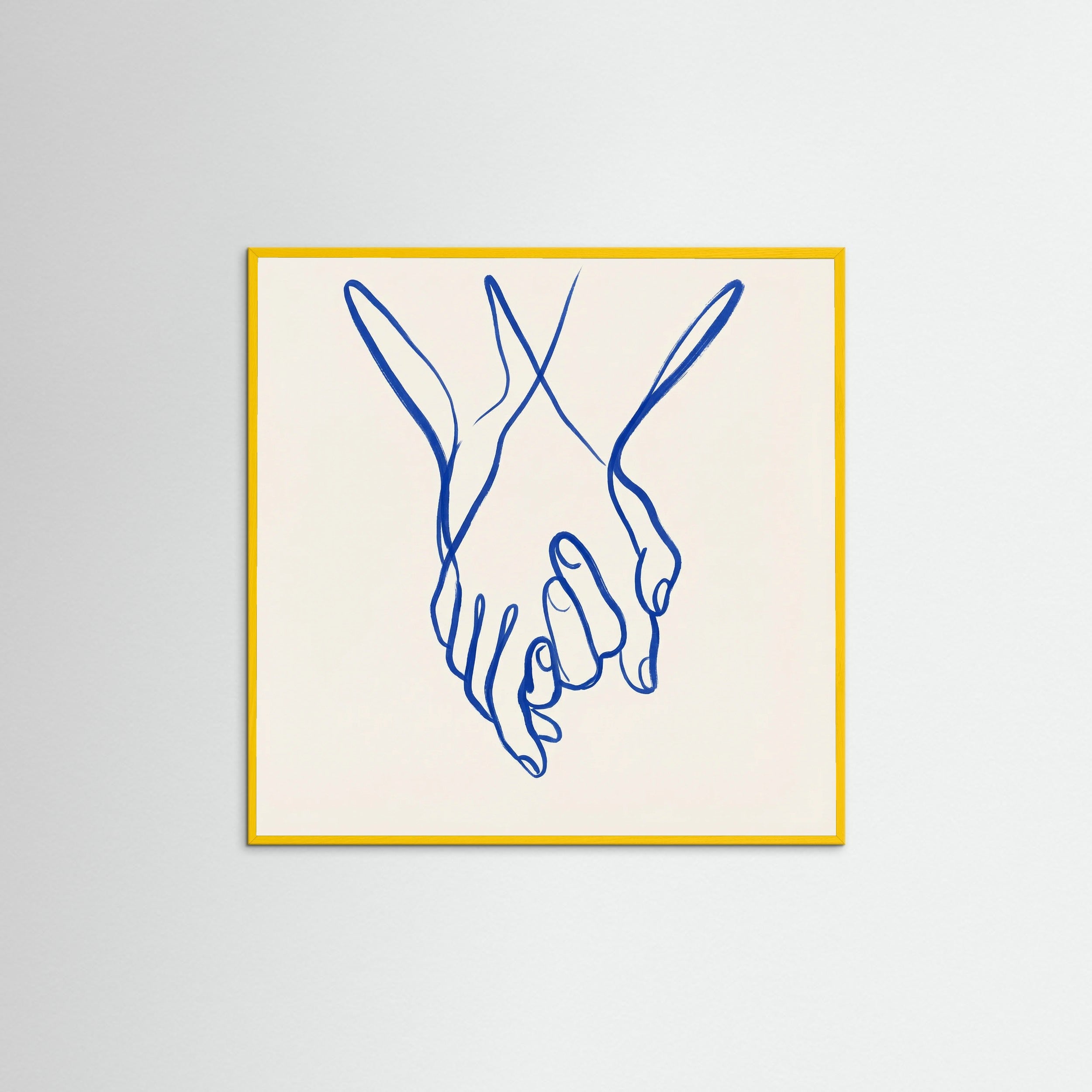 Yellow Wood Square Intertwined Gaze Blue