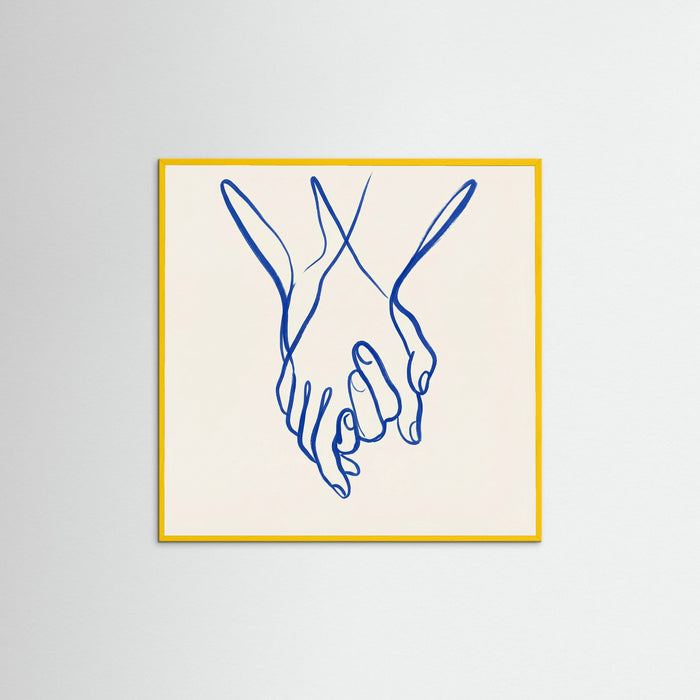 Yellow Wood Square Intertwined Gaze Blue