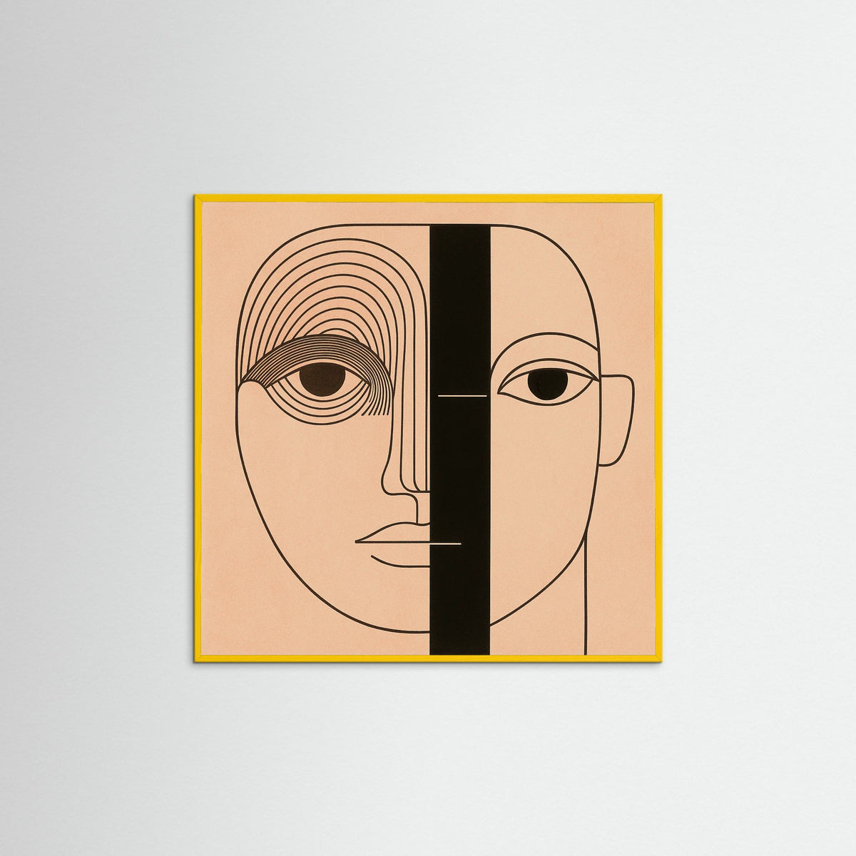 Yellow Wood Square Linear Vision