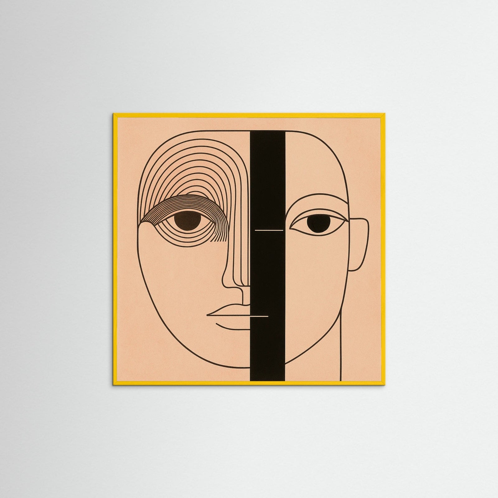 Yellow Wood Square Linear Vision