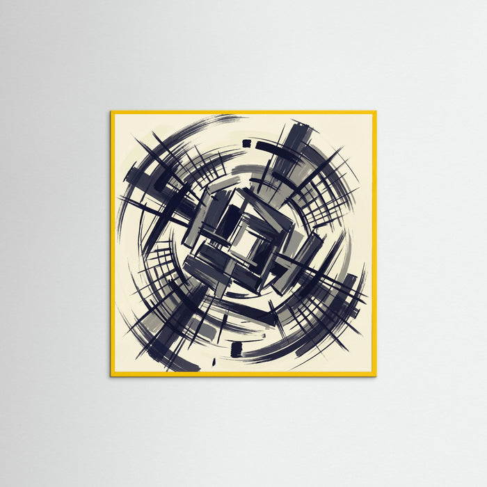 Yellow Wood Square Midnight Grid