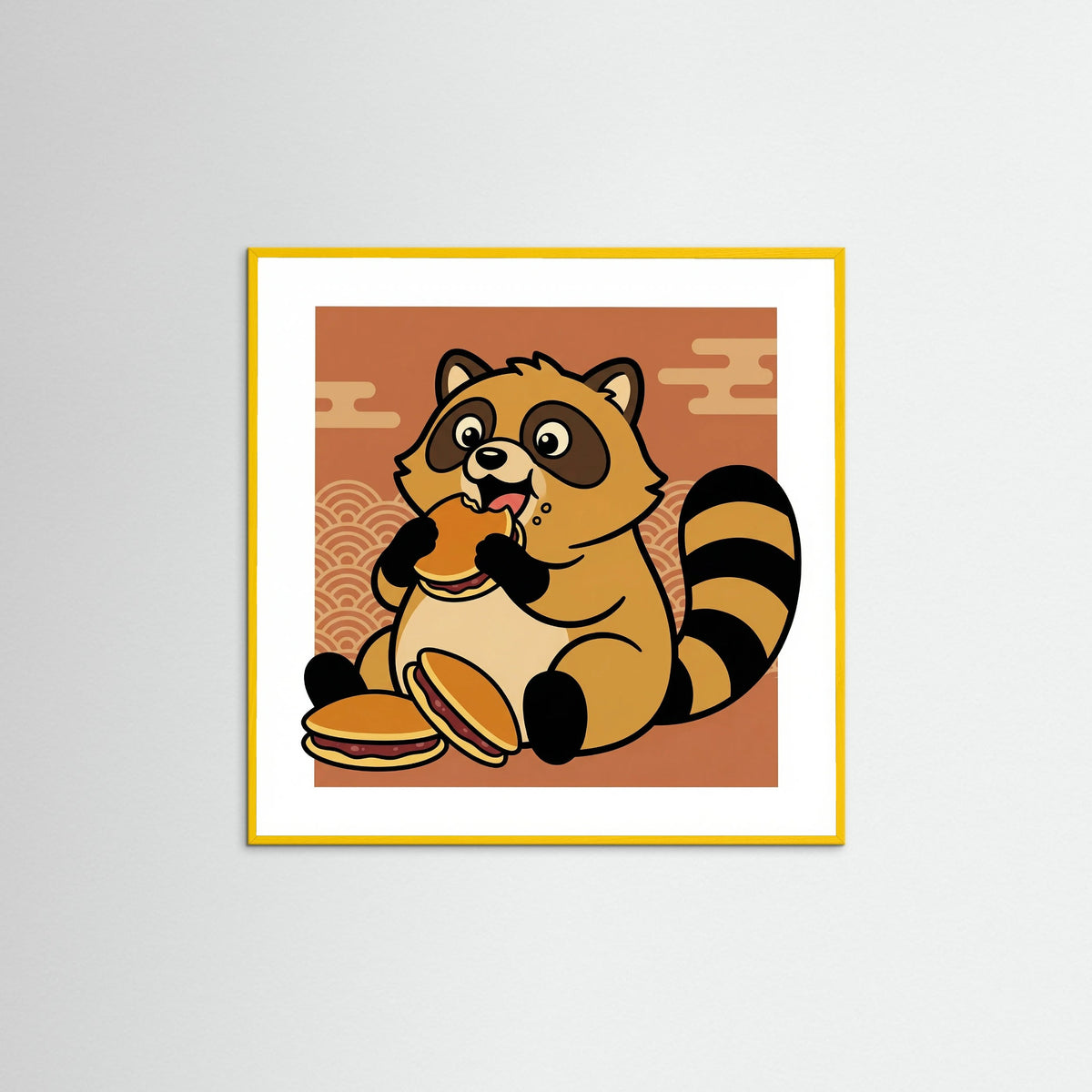 Yellow Wood Square Midnight Ramen Cat